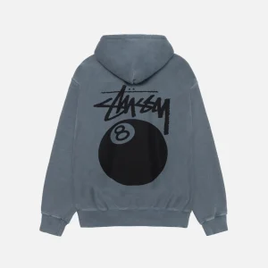 Bluza z kapturem Stussy 8 Ball Zip, barwiona pigmentem