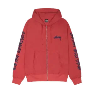 Stussy Czarny Zip Up Bluza Z Kapturem