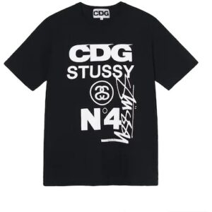 Cdg X Stussy Czarny Koszulka