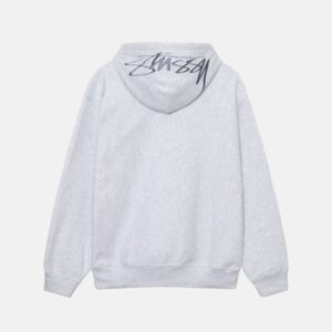 Stussy Białe Aplikacja Bluza z Dekoltem