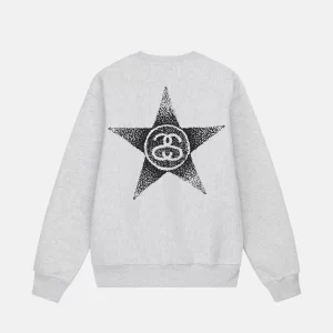 Stussy STARS CREW SZARY