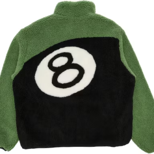 Kurtka dwustronna Stussy 8 Ball Sherpa – zielona