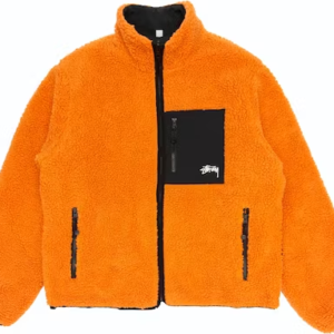 Kurtka dwustronna Stussy 8 Ball Sherpa – pomarańczowa