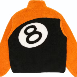 Kurtka dwustronna Stussy 8 Ball Sherpa – pomarańczowa