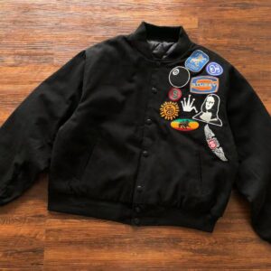 Kurtka Stussy Souvenir Stadium Bomber w kolorze czarnym