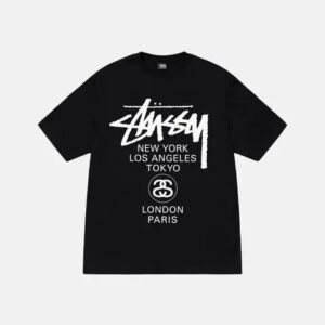 Stussy Swiatowa Trasa Koszulka Czarny