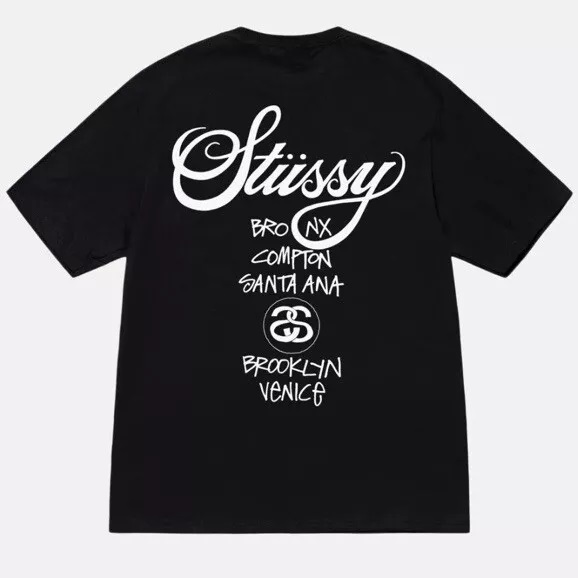 Stussy Swiatowa Trasa Koszulka Czarny